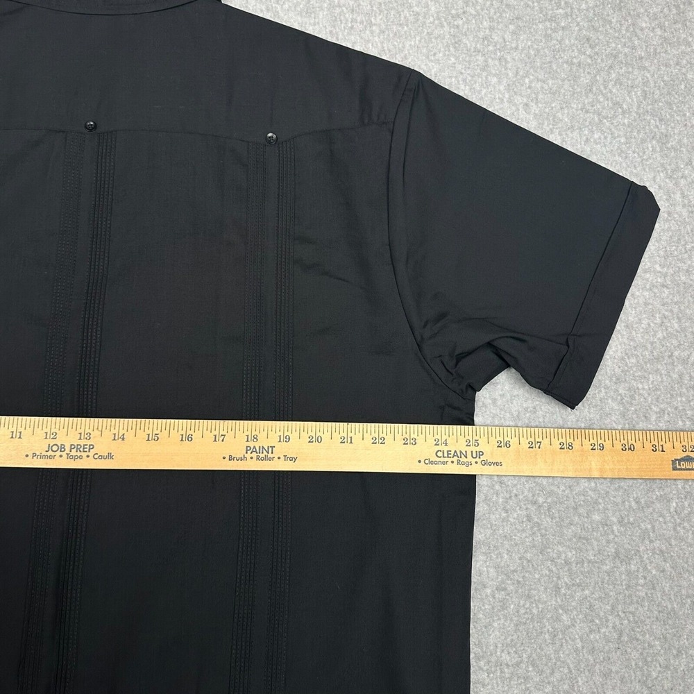 Chevis Regal Romani Guayabera Shirt Mens XL Black Pleated Embroidered NWOT‎ - Picture 7 of 9
